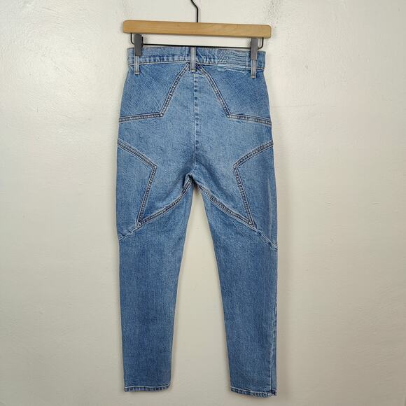 Revice Venus Crop Star Jeans Womens 26 Medium Wash Retro Preppy Glam - Picture 2 of 10